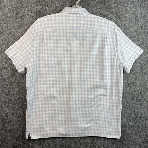 Michael Kors Womens Button Down Shirt Size XL Blue White Checkered - Picture 2 of 10